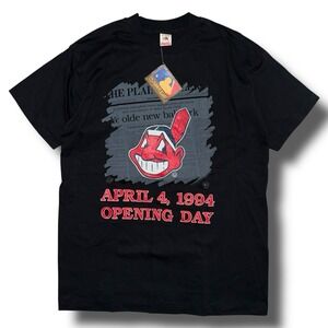 New Vintage Cleveland Indians Shirt XL 1994 Opening Day‎ Single-Stitch USA Made